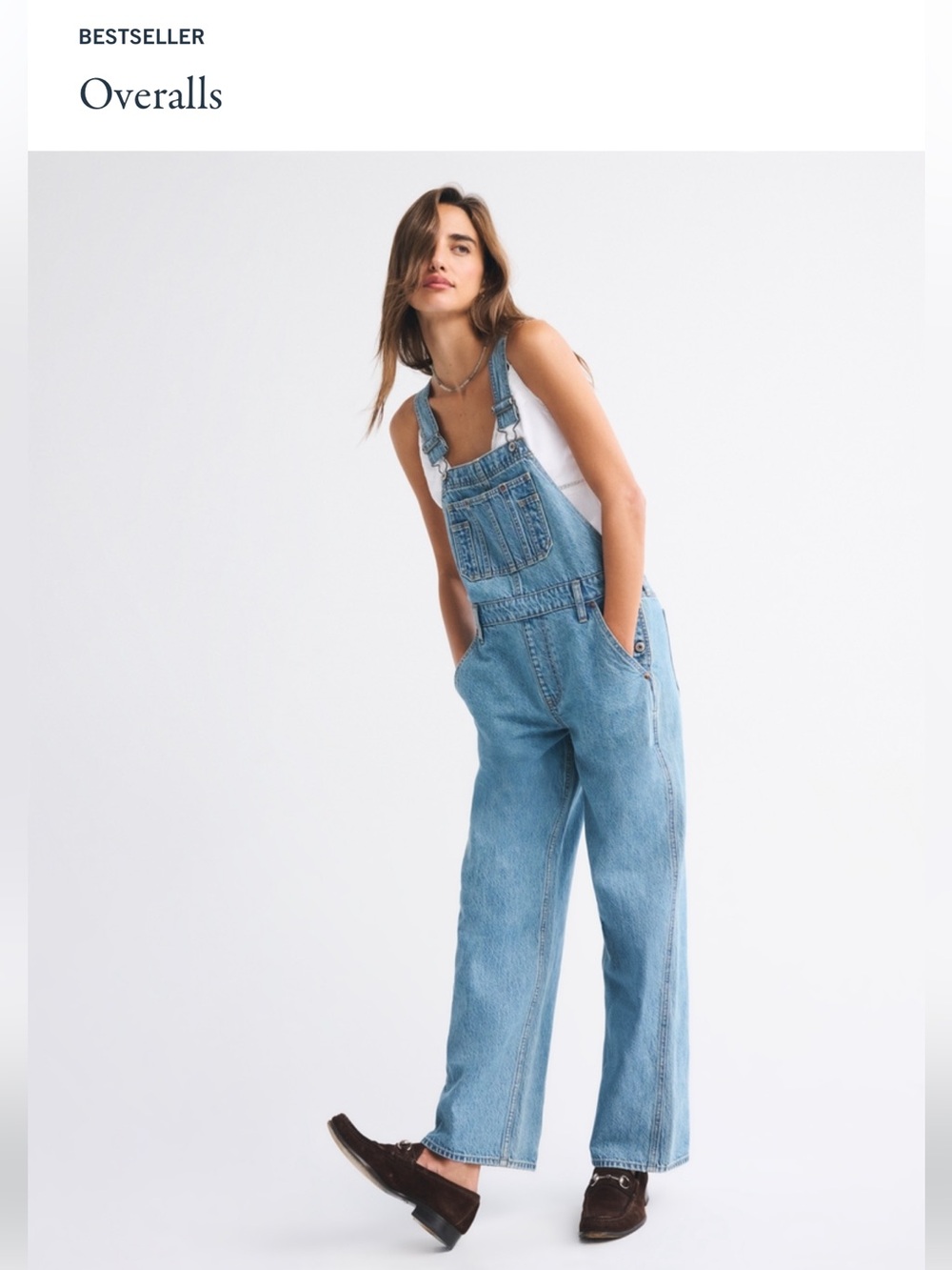 NWT Abercrombie Overalls - Medium Wash